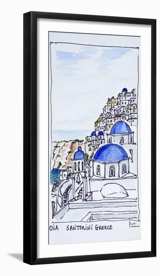 Traditional architecture in the town of Oia, island of Santorini, Greece-Richard Lawrence-Framed Photographic Print