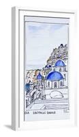 Traditional architecture in the town of Oia, island of Santorini, Greece-Richard Lawrence-Framed Photographic Print