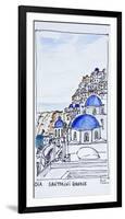 Traditional architecture in the town of Oia, island of Santorini, Greece-Richard Lawrence-Framed Photographic Print