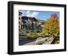Traditional architecture of the Primiero. Tonadico in the valley of Primiero, Italy.-Martin Zwick-Framed Photographic Print