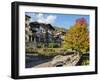 Traditional architecture of the Primiero. Tonadico in the valley of Primiero, Italy.-Martin Zwick-Framed Photographic Print