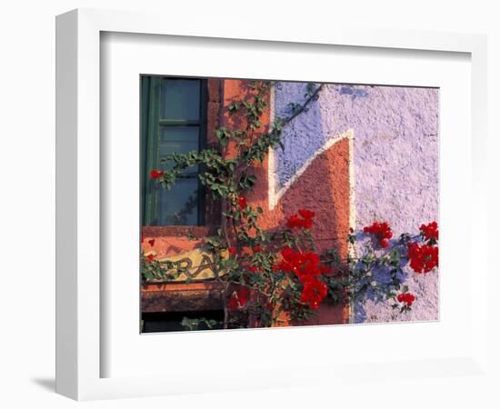 Traditional Architecture on Santorini, Greece-Keren Su-Framed Photographic Print