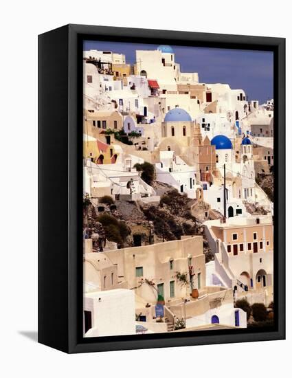 Traditional Architecture on Santorini, Greece-Keren Su-Framed Stretched Canvas