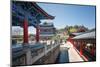 Traditional Architecture with Colourful Wood Carvings at Mu Fu Complex (Mu Residence)-Andreas Brandl-Mounted Photographic Print