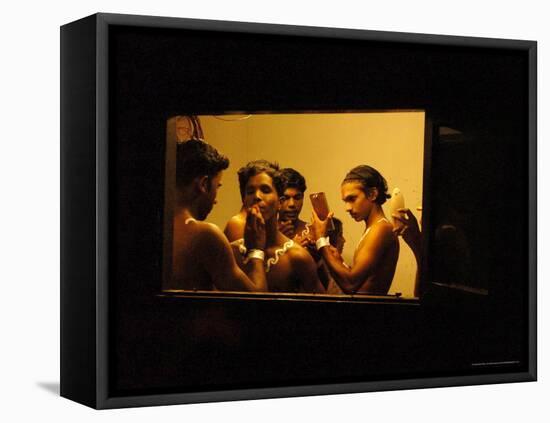 Traditional Artists Get Ready to Perform a Fusion Dance of Kerala Art Forms-null-Framed Stretched Canvas