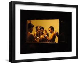 Traditional Artists Get Ready to Perform a Fusion Dance of Kerala Art Forms-null-Framed Photographic Print