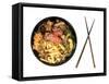 Traditional Asian Food, Korean Noodles with Meat and Vegetables.-rateland-Framed Stretched Canvas