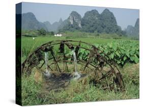 Traditional Bamboo Waterwheel, Guilin, China, Asia-Gina Corrigan-Stretched Canvas