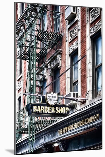 Traditional Barber Shop Sign, Manhattan, New York City-George Oze-Mounted Photographic Print