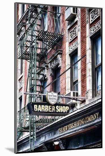 Traditional Barber Shop Sign, Manhattan, New York City-George Oze-Mounted Photographic Print