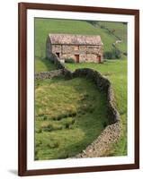 Traditional Barn in Upper Swaledale, Yorkshire Dales National Park, Yorkshire, England, UK-Patrick Dieudonne-Framed Photographic Print