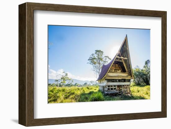 Traditional Batak House in Lake Toba, Sumatra, Indonesia, Southeast Asia-John Alexander-Framed Photographic Print