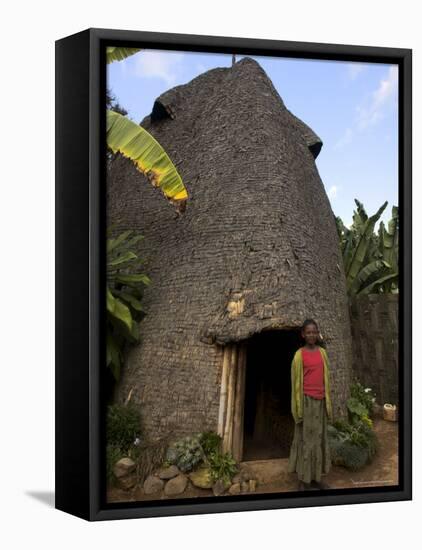 Traditional Beehive House of the Dorze People Made Entirely from Organic Materials, Ethiopia-Jane Sweeney-Framed Stretched Canvas