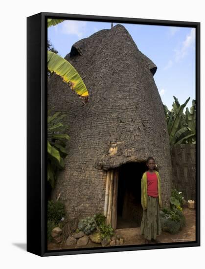 Traditional Beehive House of the Dorze People Made Entirely from Organic Materials, Ethiopia-Jane Sweeney-Framed Stretched Canvas