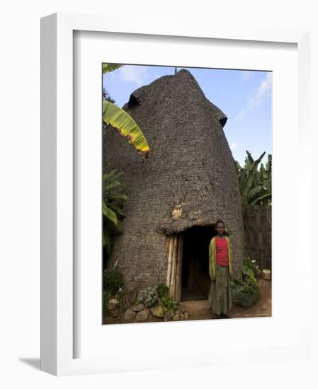 Traditional Beehive House of the Dorze People Made Entirely from Organic Materials, Ethiopia-Jane Sweeney-Framed Photographic Print