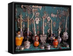 Traditional Berber Jewelry and Goods, Morocco-Merrill Images-Framed Stretched Canvas