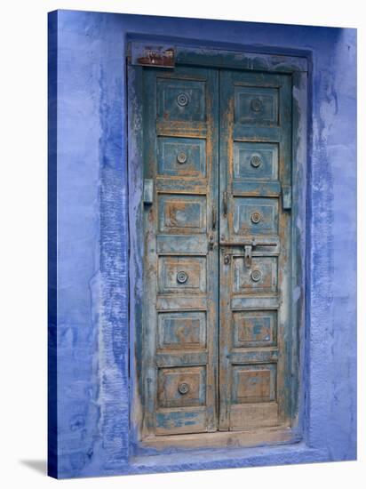 Traditional Blue Architecture, Jodhpur, Rajasthan, India-Doug Pearson-Stretched Canvas