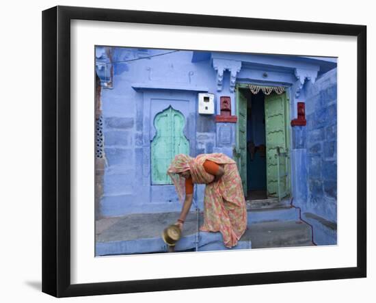 Traditional Blue Architecture, Jodhpur, Rajasthan, India-Doug Pearson-Framed Photographic Print