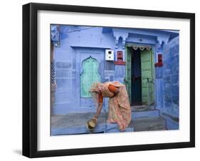 Traditional Blue Architecture, Jodhpur, Rajasthan, India-Doug Pearson-Framed Photographic Print