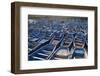 Traditional Blue Fishing Boats in the Harbour-Stuart Black-Framed Photographic Print