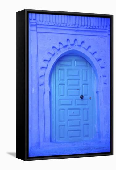 Traditional Blue Painted Door, Chefchaouen, Morocco, North Africa, Africa-Neil Farrin-Framed Stretched Canvas