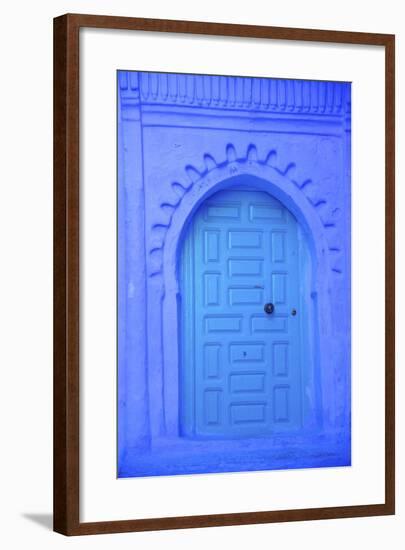 Traditional Blue Painted Door, Chefchaouen, Morocco, North Africa, Africa-Neil Farrin-Framed Photographic Print