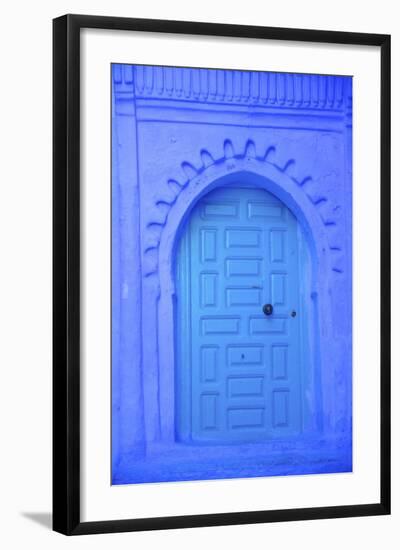 Traditional Blue Painted Door, Chefchaouen, Morocco, North Africa, Africa-Neil Farrin-Framed Photographic Print