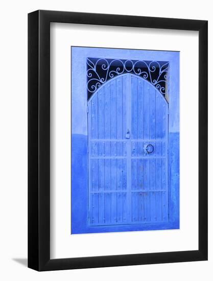 Traditional Blue Painted Door, Chefchaouen, Morocco, North Africa, Africa-Neil Farrin-Framed Photographic Print