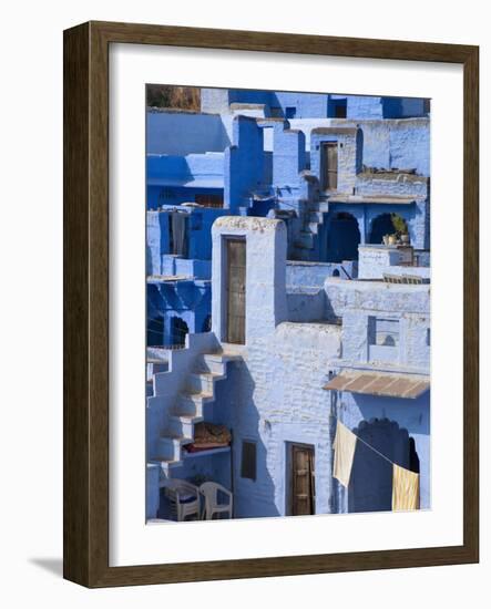 Traditional Blue Painted House, Jodphur, Rajasthan, India-Keren Su-Framed Photographic Print