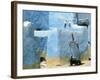 Traditional Blue Woven, Brocade Shawl of Siwa, Egypt-Alexander Nesbitt-Framed Photographic Print