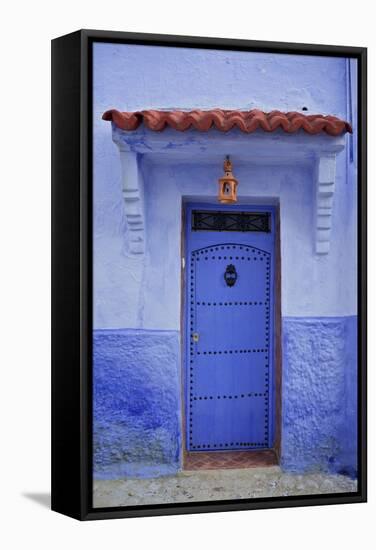 Traditional Bluehouse, Chefchaouen (Chefchaouene), Morocco, North Africa, Africa-Simon Montgomery-Framed Stretched Canvas