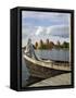 Traditional Boat and Trakai Castle, Trakai, Near Vilnius, Lithuania, Baltic States-Gary Cook-Framed Stretched Canvas