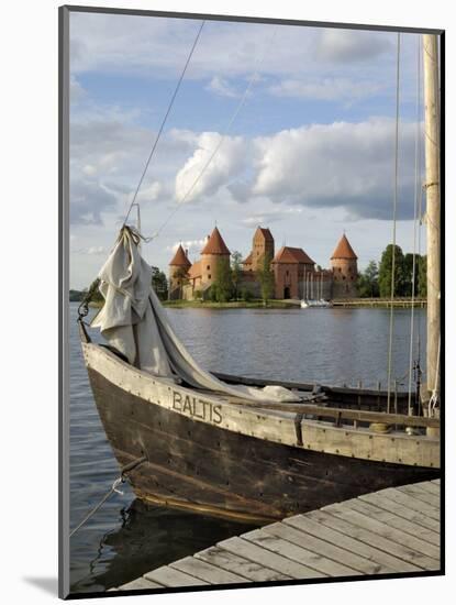 Traditional Boat and Trakai Castle, Trakai, Near Vilnius, Lithuania, Baltic States-Gary Cook-Mounted Photographic Print