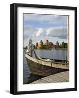 Traditional Boat and Trakai Castle, Trakai, Near Vilnius, Lithuania, Baltic States-Gary Cook-Framed Photographic Print