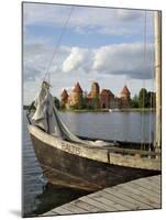 Traditional Boat and Trakai Castle, Trakai, Near Vilnius, Lithuania, Baltic States-Gary Cook-Mounted Photographic Print