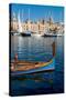 Traditional boat moored in Grand Harbour marina at Birgu, Valletta, Malta, Mediterranean, Europe-Martin Child-Stretched Canvas