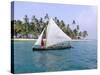 Traditional Boat of the Cuna Indians, Kuanidup Island, Rio Sidra, San Blas Islands, Panama-Bruno Morandi-Stretched Canvas