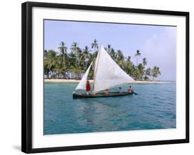 Traditional Boat of the Cuna Indians, Kuanidup Island, Rio Sidra, San Blas Islands, Panama-Bruno Morandi-Framed Photographic Print