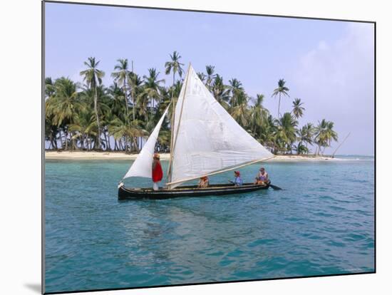 Traditional Boat of the Cuna Indians, Kuanidup Island, Rio Sidra, San Blas Islands, Panama-Bruno Morandi-Mounted Photographic Print