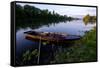 Traditional boats on Loire River, Chouze-sur-Loire, UNESCO World Heritage Site, Indre et loire, Loi-Nathalie Cuvelier-Framed Stretched Canvas