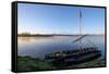 Traditional boats on Loire River, Chouze-sur-Loire, UNESCO World Heritage Site, Indre et loire, Loi-Nathalie Cuvelier-Framed Stretched Canvas