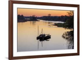 Traditional boats on Loire River, Chouze-sur-Loire, UNESCO World Heritage Site, Indre et loire, Loi-Nathalie Cuvelier-Framed Photographic Print