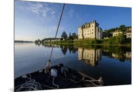 Traditional boats on Loire river, Montsoreau, on the heritage list of UNESCO, Maine et loire, Loire-Nathalie Cuvelier-Mounted Photographic Print