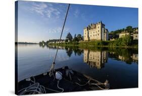 Traditional boats on Loire river, Montsoreau, on the heritage list of UNESCO, Maine et loire, Loire-Nathalie Cuvelier-Stretched Canvas