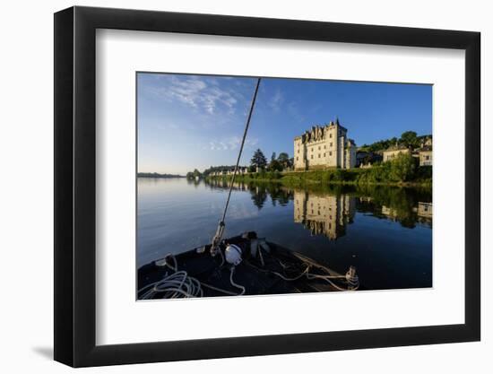 Traditional boats on Loire river, Montsoreau, on the heritage list of UNESCO, Maine et loire, Loire-Nathalie Cuvelier-Framed Photographic Print