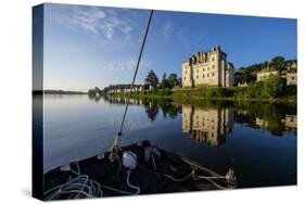 Traditional boats on Loire river, Montsoreau, on the heritage list of UNESCO, Maine et loire, Loire-Nathalie Cuvelier-Stretched Canvas