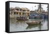 Traditional Boats on the Hoai River, Hoi An, Quang Nam, Vietnam-Kevin Oke-Framed Stretched Canvas