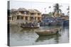 Traditional Boats on the Hoai River, Hoi An, Quang Nam, Vietnam-Kevin Oke-Stretched Canvas