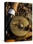 Traditional Brass Fishing Reel Fitted to a Split-Cane Fly Rod with Trout Fishing Flies, UK-John Warburton-lee-Stretched Canvas