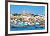 Traditional brightly painted fishing boats in the harbour at Marsaxlokk, Malta, Mediterranean, Euro-Martin Child-Framed Photographic Print